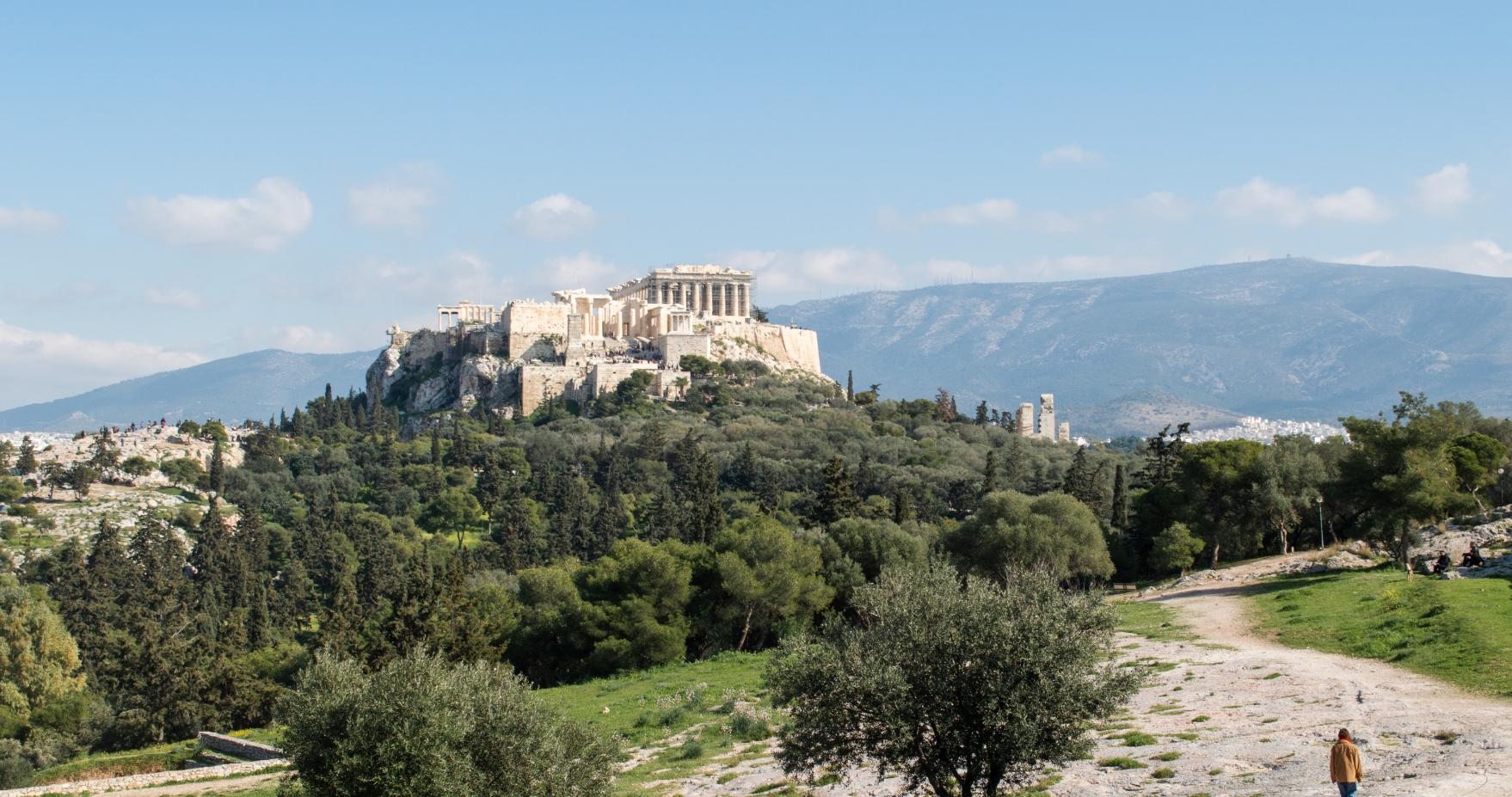 Acropolis, monumental hill in Athens, Greece